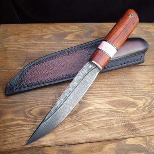 Нож Якутский из дамасской стали в стиле каменный век